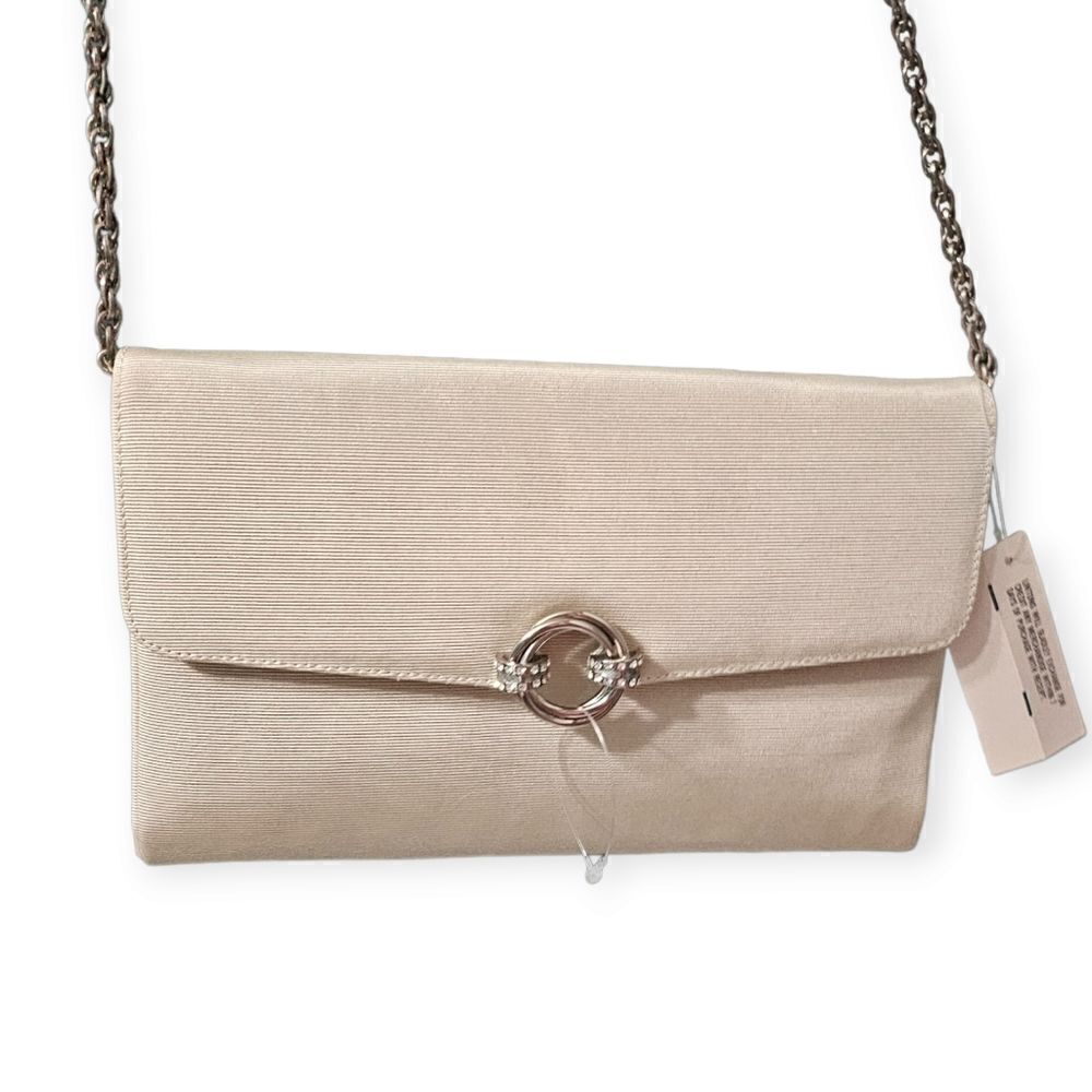 Vintage Rodo Italy Iredescent Satin Twill Chain Clutch Shoulder Evening Bag